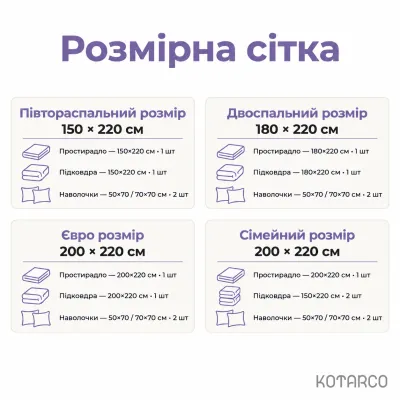 Комплект постільної білизни ZHN Страйп-сатин Бузковий — фото 8