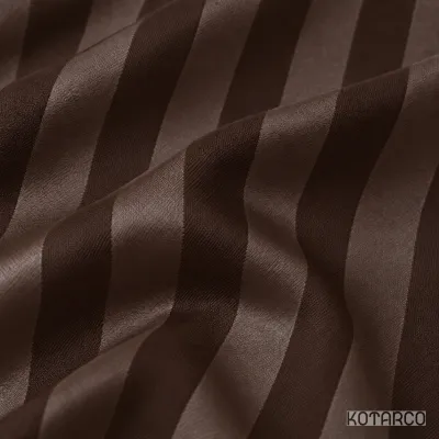 Комплект постільної білизни ZHN Страйп-сатин Темно-шоколадний — фото 5