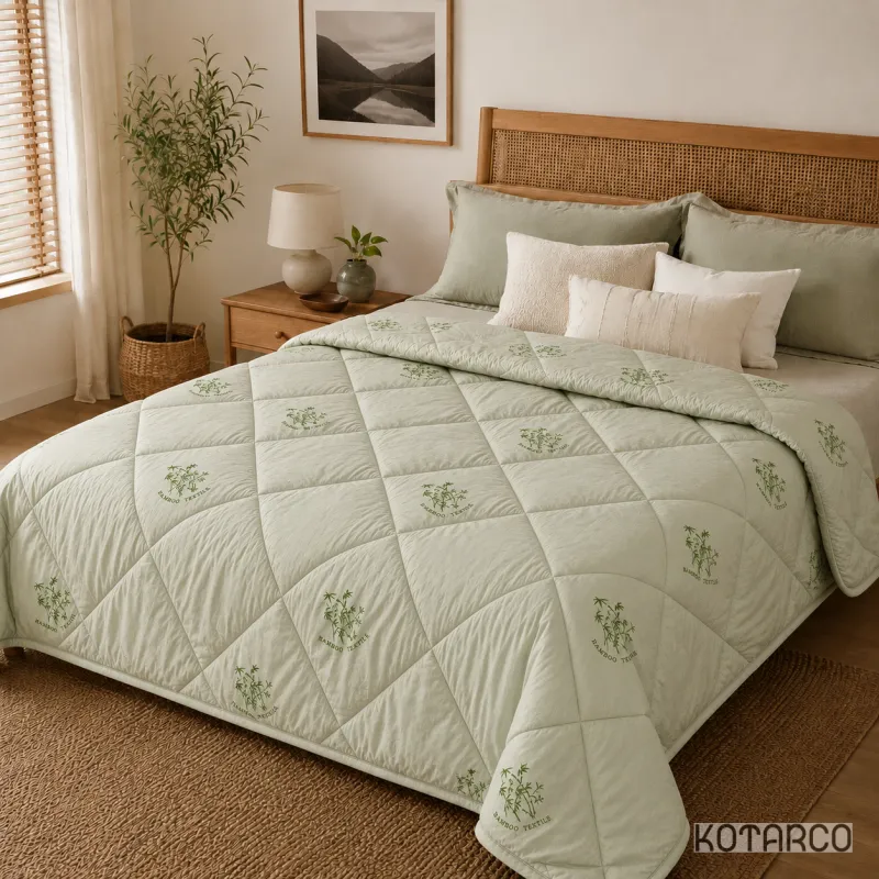 Ковдра зимова Бамбук Vital Textile Півтораспальний розмір 150х210 см — фото 4