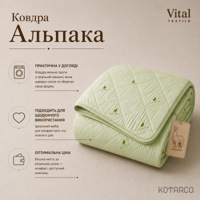 Ковдра зимова Альпака Vital Textile — фото 8
