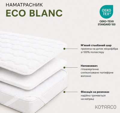 Наматрацник "ECO BLANC" на кутових гумках — фото 3