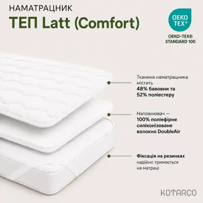 Наматрацник на кутових гумках ТЕП latt (Comfort) 140х200 см — фото 3