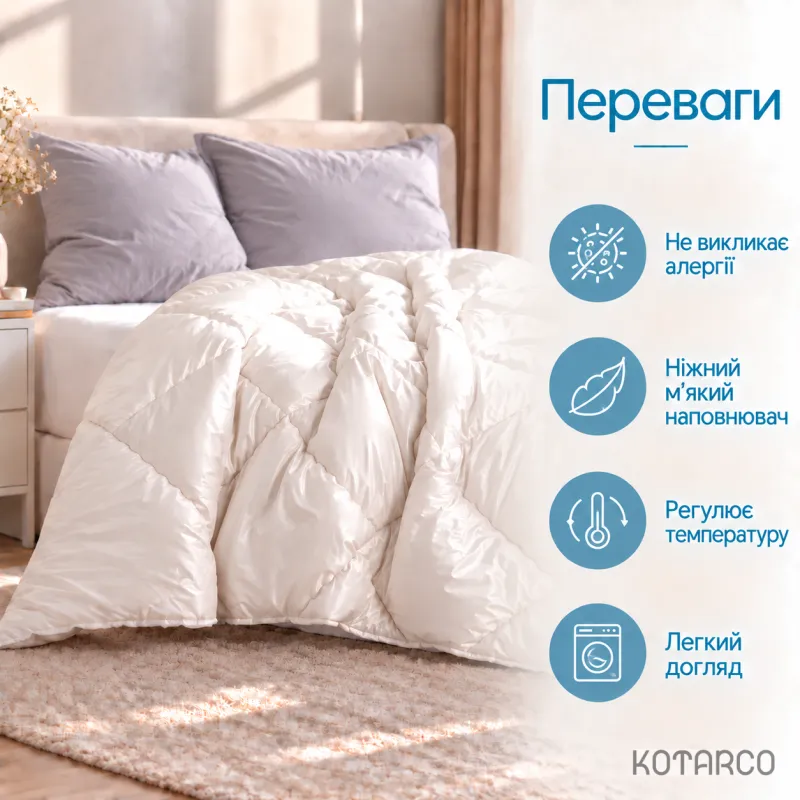 Ковдра демісезонна Cloud Touch Silk 300 г/м² з охолоджувальним ефектом — фото 6