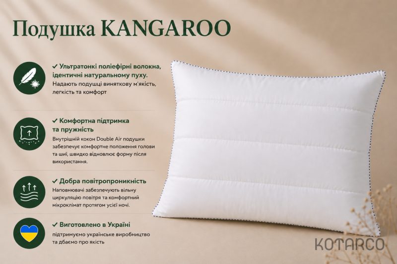 Подушка інноваційна з «дихаючим» наповнювачем KANGAROO — фото 7