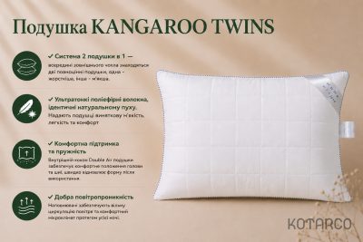 Подушка ортопедична та інноваційна з «дихаючим» наповнювачем KANGAROO TWINS — фото 6