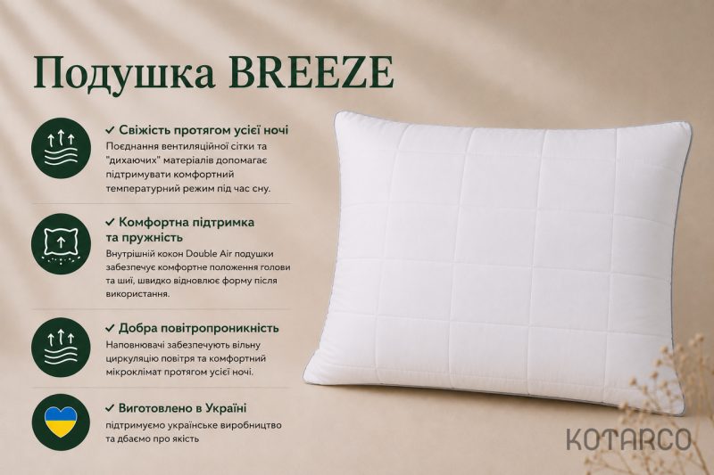 Висока подушка з системою вентиляції BREEZE — фото 6