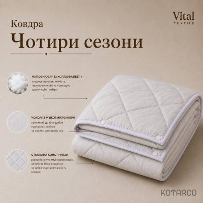Ковдра всесезонна Чотири сезони Трансформер Vital Textile — фото 7