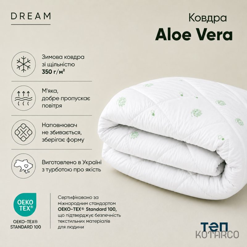 Ковдра зимова антибактеріальна просочена Алое Вера — фото 5