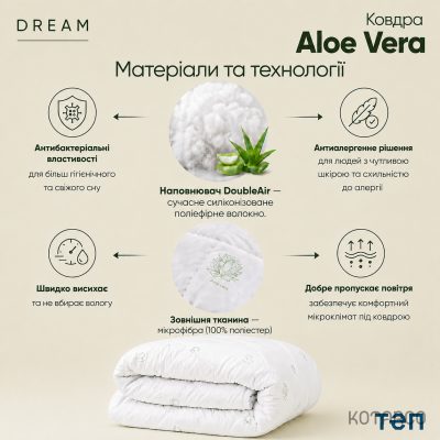 Ковдра зимова антибактеріальна просочена Алое Вера — фото 6
