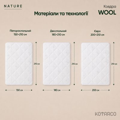 Ковдра зимова Овеча шерсть з еластичною мембраною — фото 9