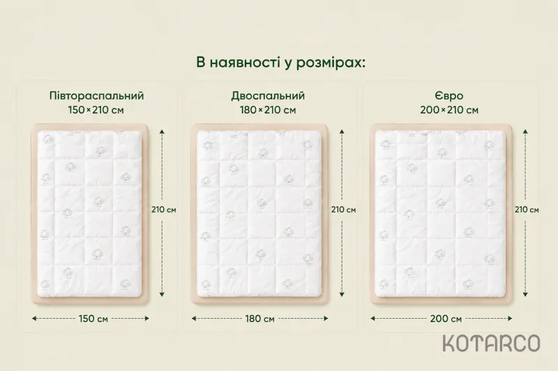 Ковдра зимова Бавовна антиалергенна Півтораспальний розмір 150х210 см — фото 10