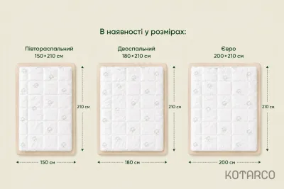 Ковдра зимова Бавовна антиалергенна Півтораспальний розмір 150х210 см — фото 10