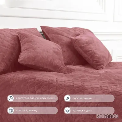 Покривало Велюрове м'яке Mesa Rose Полуторний розмір 150х210 см ромб/круглий — фото 7