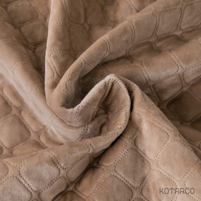 Покривало Велюрове м'яке Золотисто-бежеве ромб/круглий — фото 6